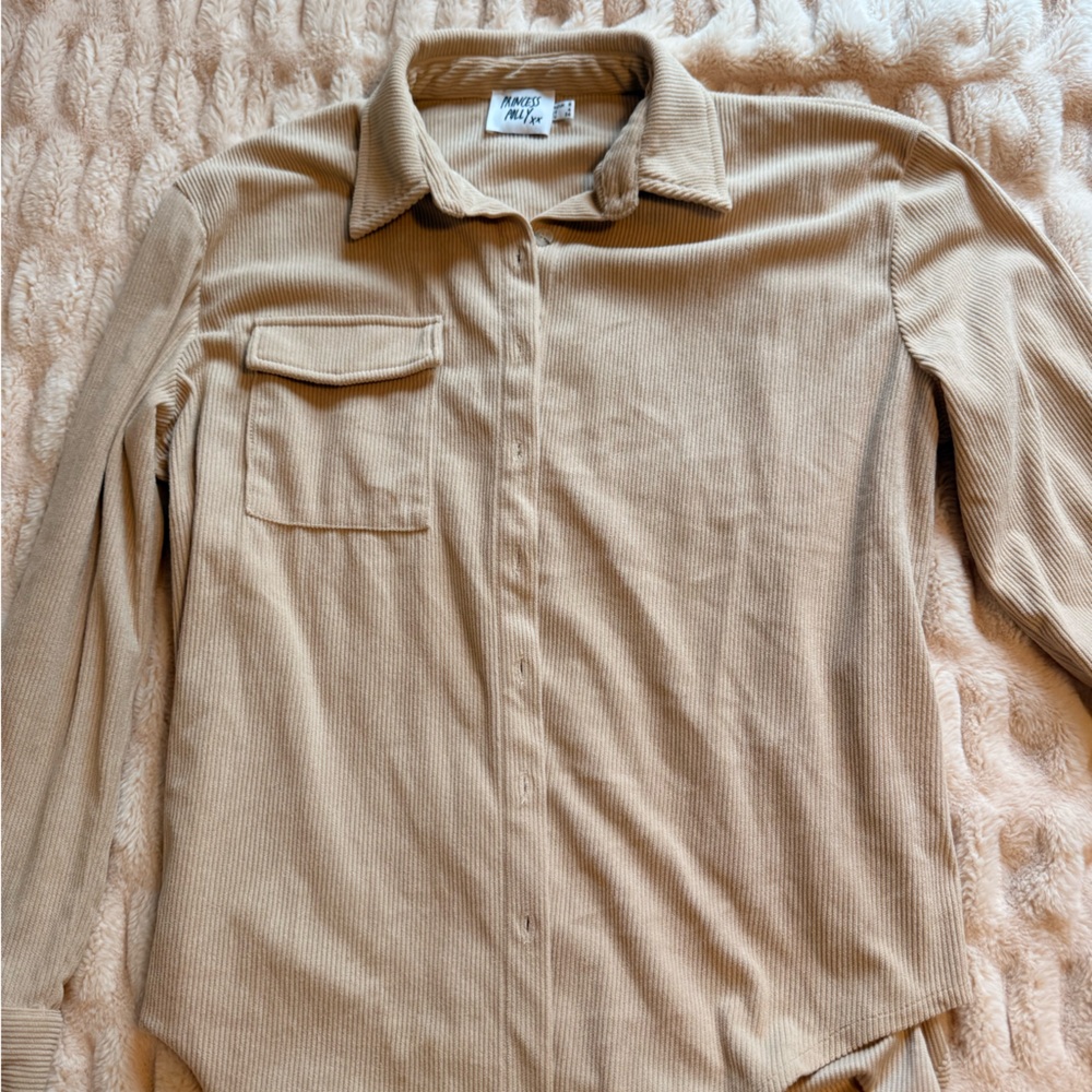 Princess Polly Beige Shirt Jacket